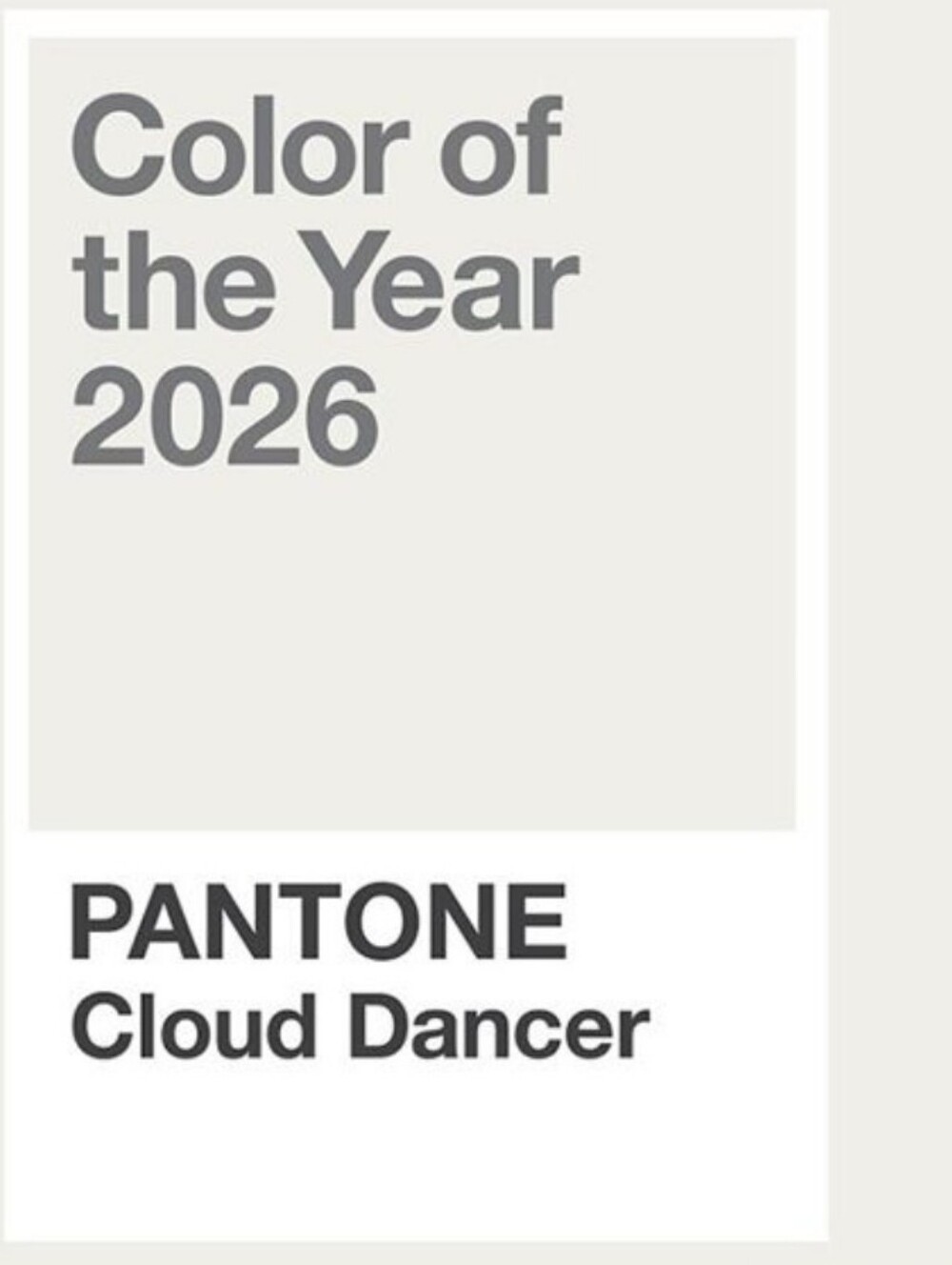 PANTONE "Cloud Dancer" Color of 2026